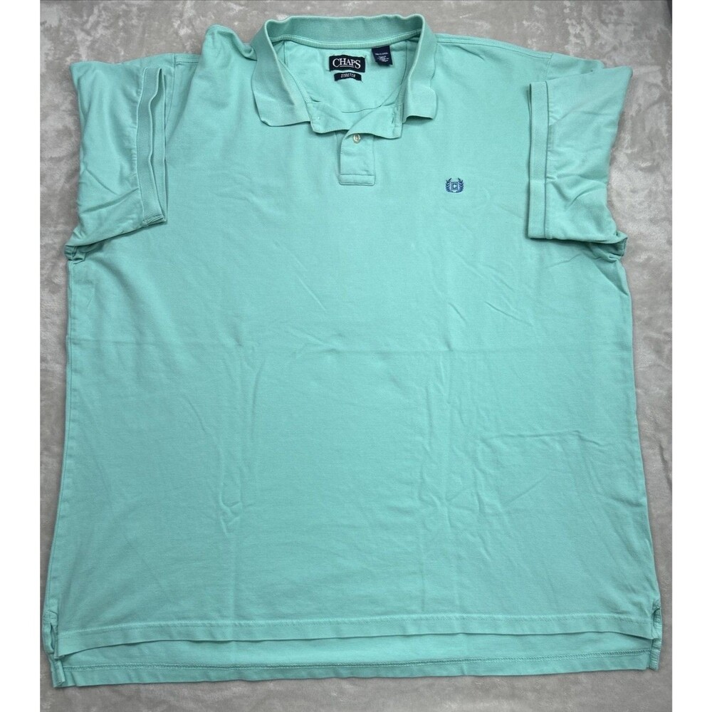 Chaps Polo Shirt Mens 3XLT Blue Green Lot Stretch Golf Classic Crest Embroidered - Picture 9 of 10